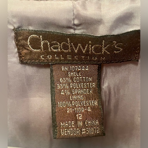 Chadwick’s Collection Women’s Green Pin Stripped Blazer - Picture 4 of 8